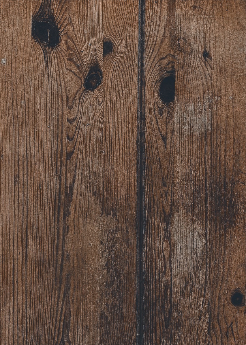 Wood grain patterned coated steel finish